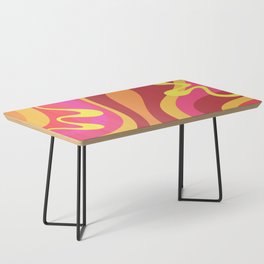 Dopamine Please - Trippy Retro Psychedelic Abstract Pattern Magenta Pink Orange Yellow Coffee Table