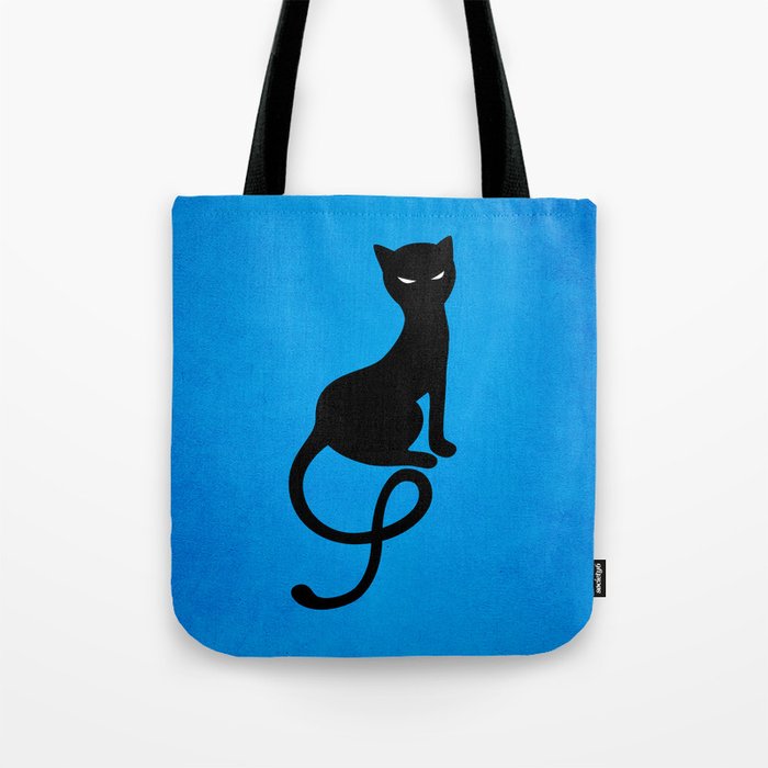 Blue Gracious Evil Black Cat Tote Bag by Boriana Giormova | Society6