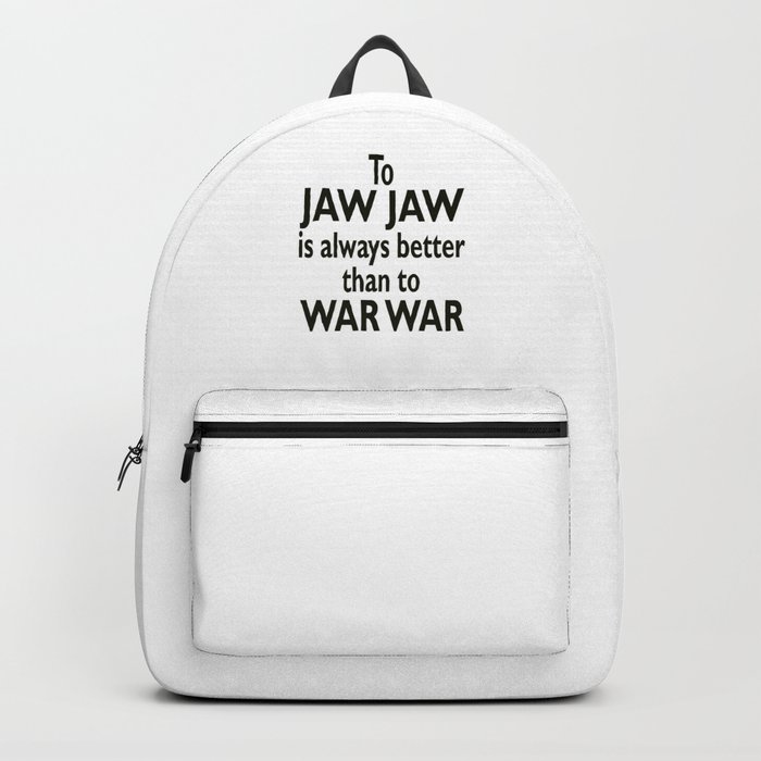  WWII, Winston, Churchill, British Prime Minister. JAW JAW. Backpack