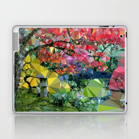 Garden Landscape Low Poly Geometric Triangle Art Laptop & iPad Skin