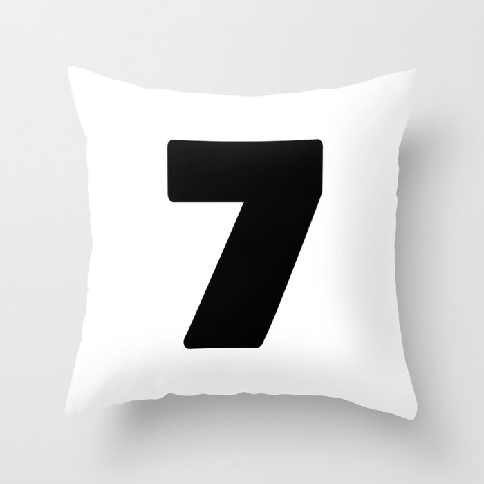 7 (Black & White Number) Throw Pillow