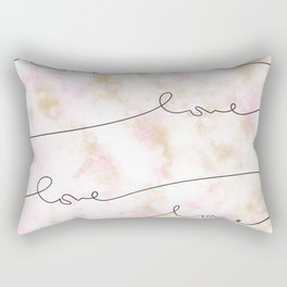 Pink Marble Love Rectangular Pillow