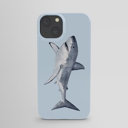 GREAT WHITE SHARK (light blue) iPhone Case