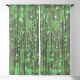 Green Fractal Sheer Curtain
