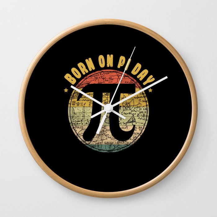 Vintage Retro March Born Birth On Pi Day Wall Clock