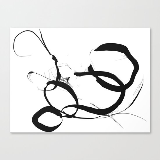 Abstract Line No. 1 Black and White Canvas Print