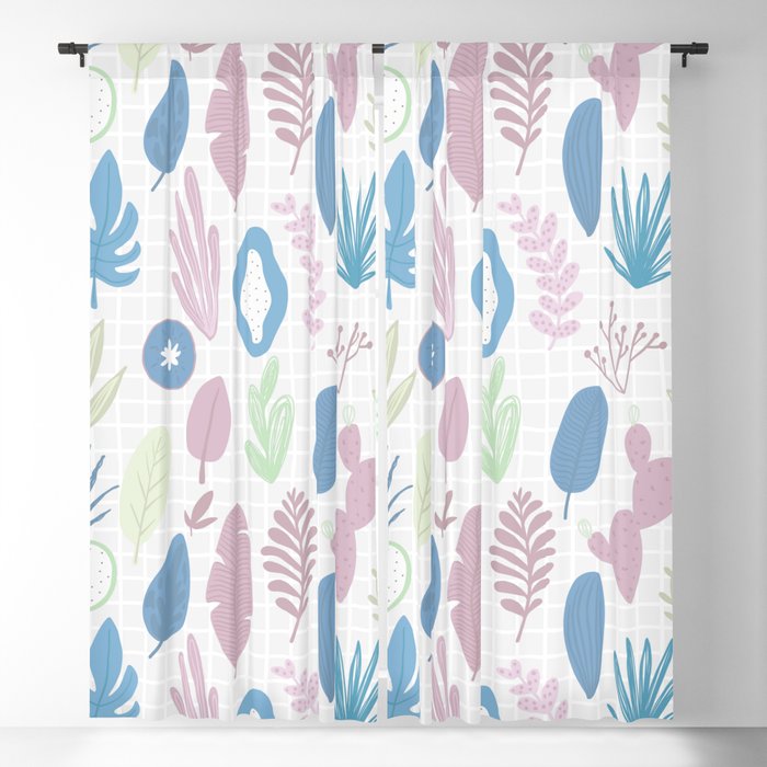 Geometrical Blue Pink Mint Green Fl, Pink Patterned Curtains
