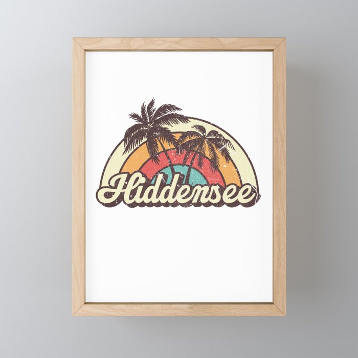 Hiddensee beach city Framed Mini Art Print
