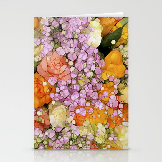 Mosaic Vintage- Floral Spring Sparkles Stationery Cards