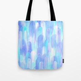 Abstract Layered Brush Texture Cold Shade Blue Cyan Tote Bag