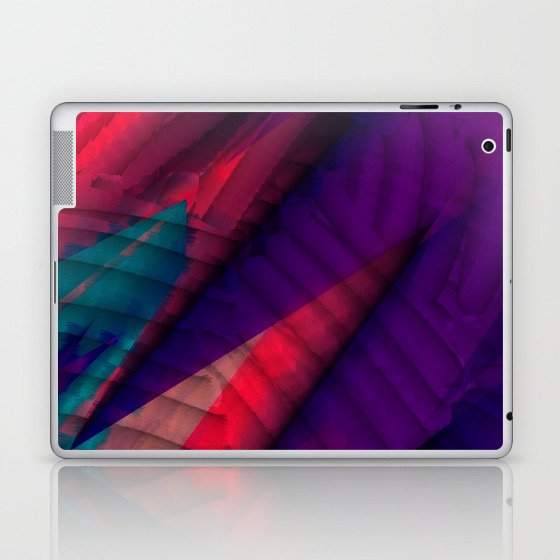 Geometric 3D No6 - red purple teal Laptop & iPad Skin