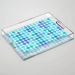 Blue Teal Dot Matrix Acrylic Tray