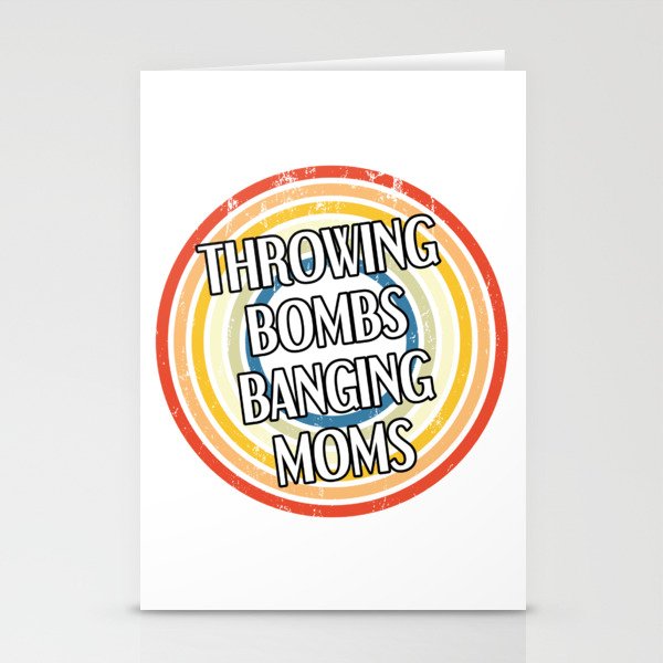 Throwing Bombs Banging Moms Funny Football Stationery Cards