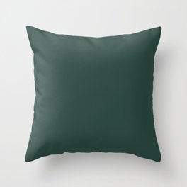 Dark Green Solid Color Pairs Benjamin Moore Hunter Green 2041-10 - Trending Color 2019 Throw Pillow