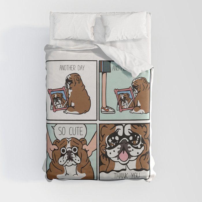 Another Wrinkle English Bulldog Duvet Cover