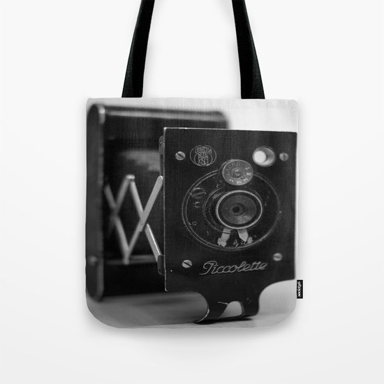 Black and white Vintage camera Tote Bag