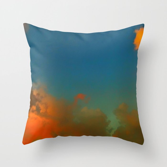 Orange and Blue Skies Throw Pillow