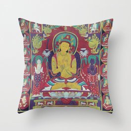 Manjushri Thangka Throw Pillow