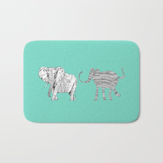 two ways to see one elephant Bath Mat