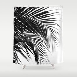 Tropical Black & White Palm Leaves #1 #tropical #wall #decor #art #society6 Shower Curtain