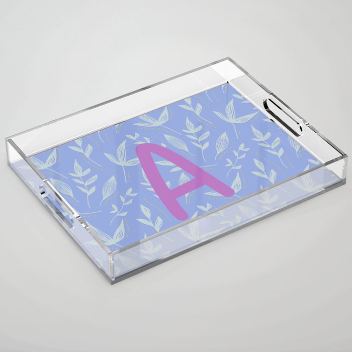 Lilac Letter A Acrylic Tray