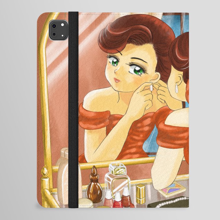 80s Anime Girl Getting Ready for the Party iPad Folio Case