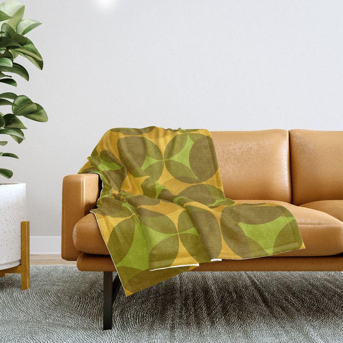 Space Shapes - 70s Abstract Throw Blanket