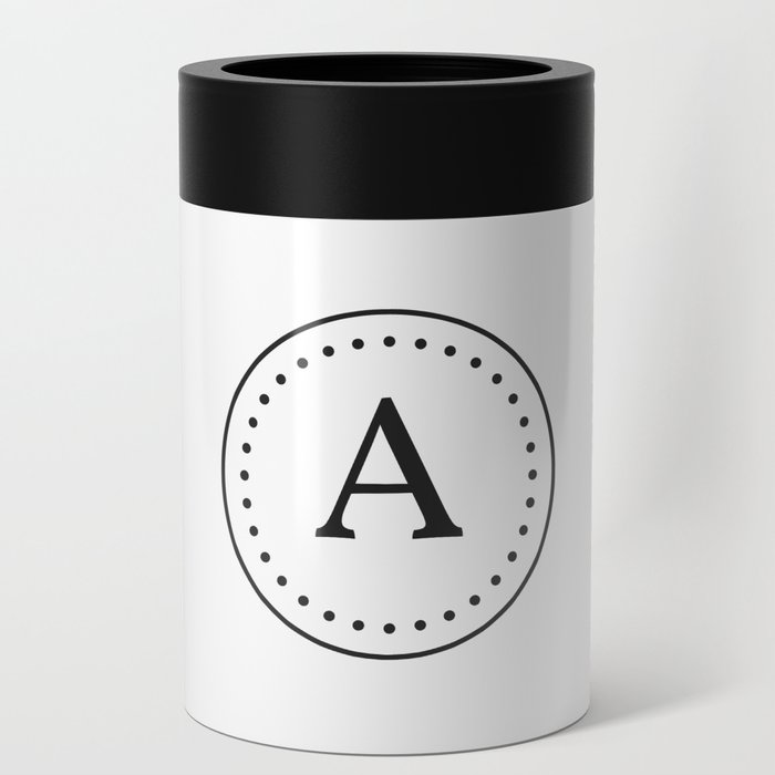 Monogram A Black and White Can Cooler