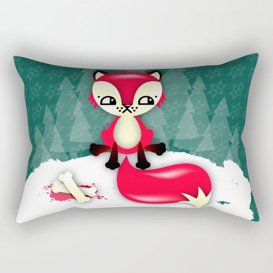 Fox's Christmas Dinner Rectangular Pillow