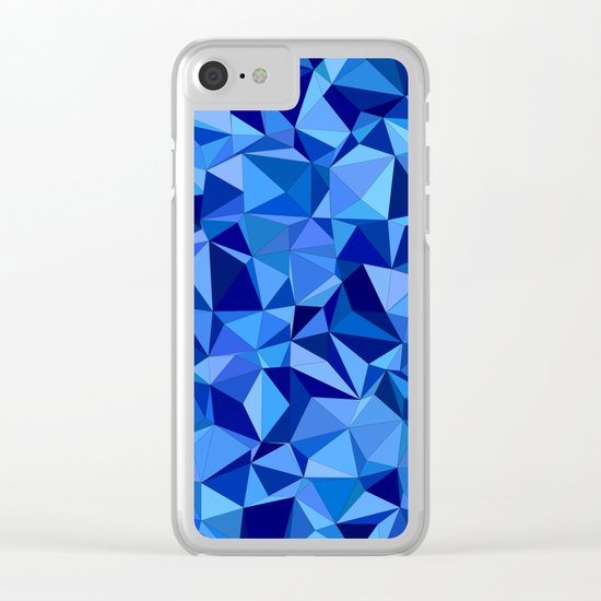 Blue tile mosaic Clear iPhone Case