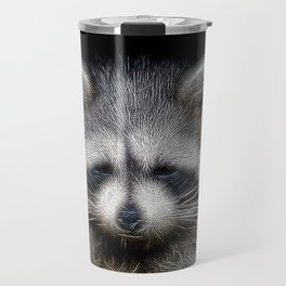 Spiked Raccoon in Black and White Travel Mug