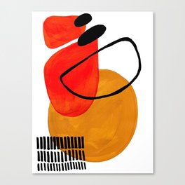 Wall Art By Enshape Society6 Mid Century Modern Abstract Vintage Pop Art E Age Pattern Orange Yellow Black Orbit Accent Canvas