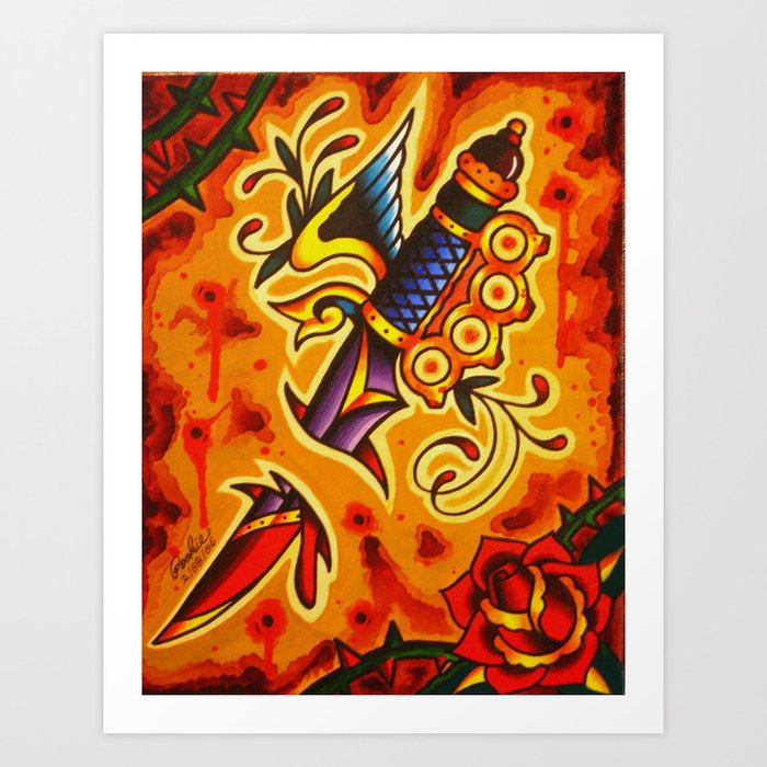 Traditional Tattoo Art Art Print by ARMADA Industries Society6