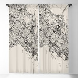 USA, Fremont Black&White City Map Blackout Curtain