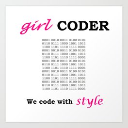 Girl coder Art Print