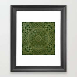 Mandala Royal - Green and Gold Framed Art Print