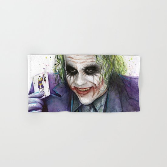 Joker Why So Serious Watercolor Hand & Bath Towel