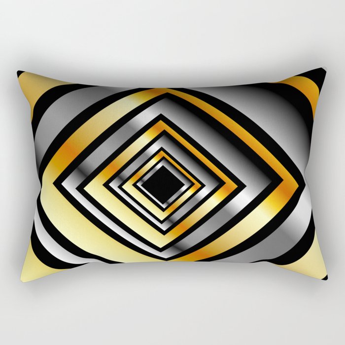 Composition with metallic squares-metal texture with illusion effectComposition with metallic square Rectangular Pillow