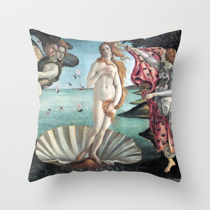 The Birth of Venus, Sandro Botticelli Throw Pillow
