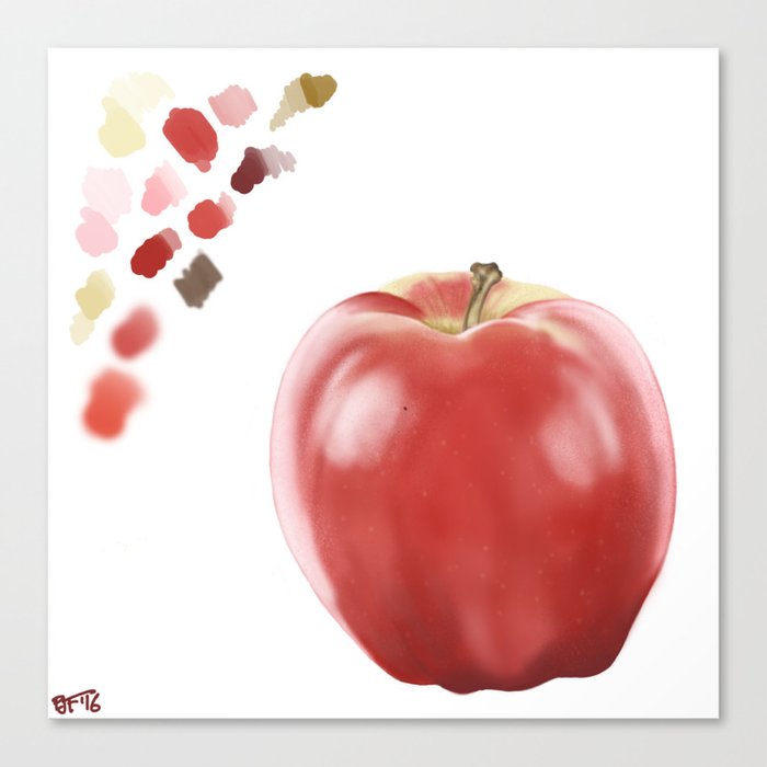 Apple Study with Palette Canvas Print