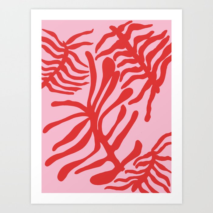 kelp - red & pink Art Print