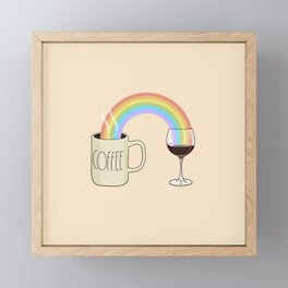 Coffee & Wine at the Ends of the Rainbow Framed Mini Art Print