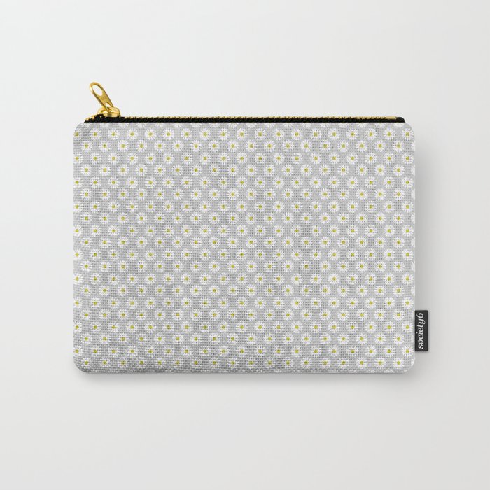 Daisies on Gray Carry-All Pouch