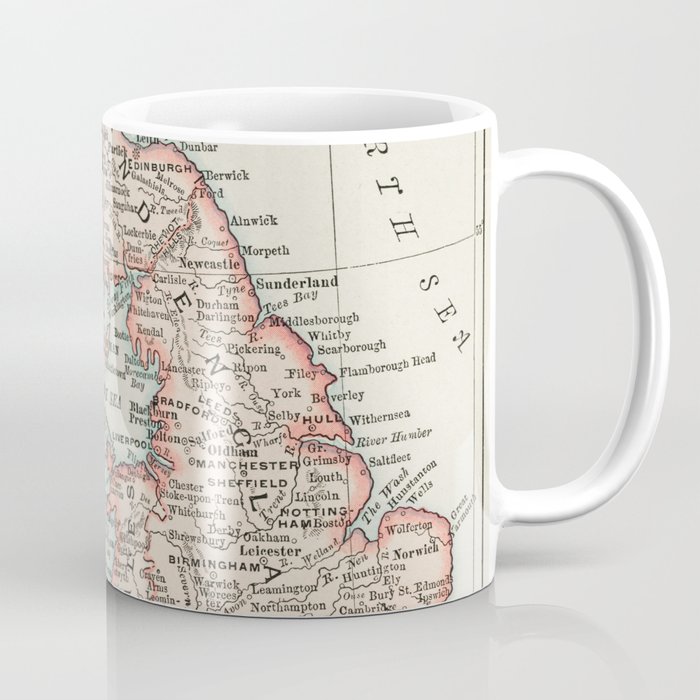Universal Atlas of the World A cartographic map of the British Isles published in 1900 Coffee Mug