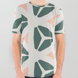Triangular Flowers Pattern Artwork 01 Color 04 All Over Graphic Tee
