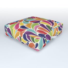Colored Abstract and Organic Shapes Pattern by Akbaly Outdoor Floor Cushion