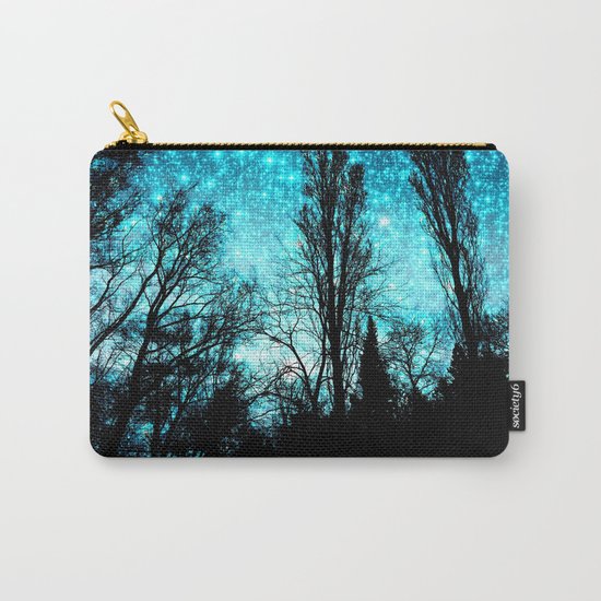 black trees teal space Carry-All Pouch