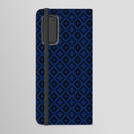 Blue and Black Ornamental Arabic Pattern Android Wallet Case