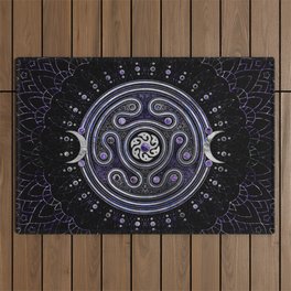 Hecate Wheel Ornament with Amethyst and Silver Outdoor Rug