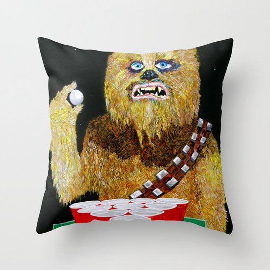 BEER PONG WOOKIE Throw Pillow